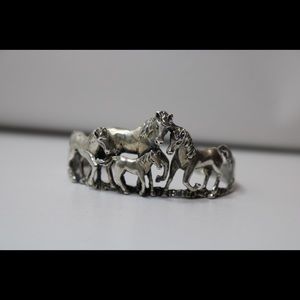 ted ott Native American 925 horse bracelet cuff